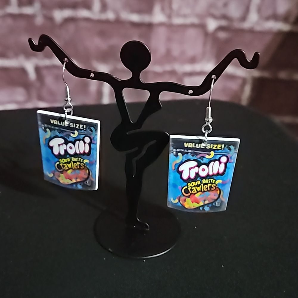 Trolli 🎁 Sour Brite Crawlers Fun Acryllic Earrings  NWOT